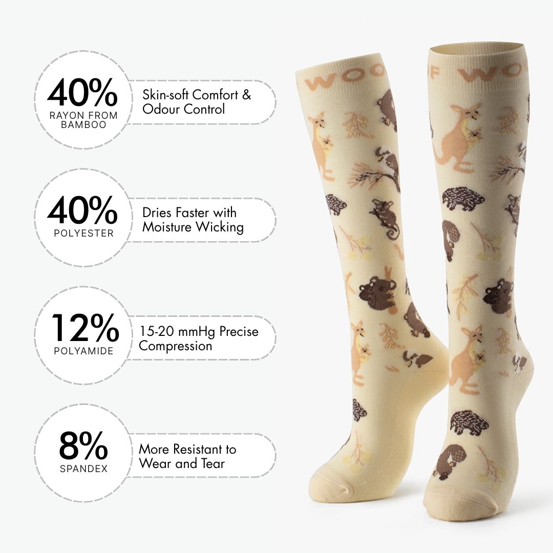 Aussie Natives Bamboo Compression Socks