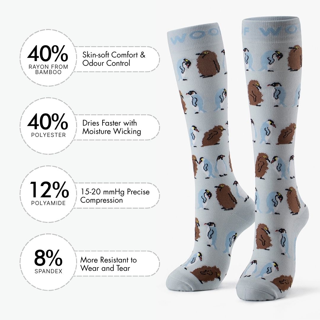 I'm Just a Baby Penguin Bamboo Compression Socks