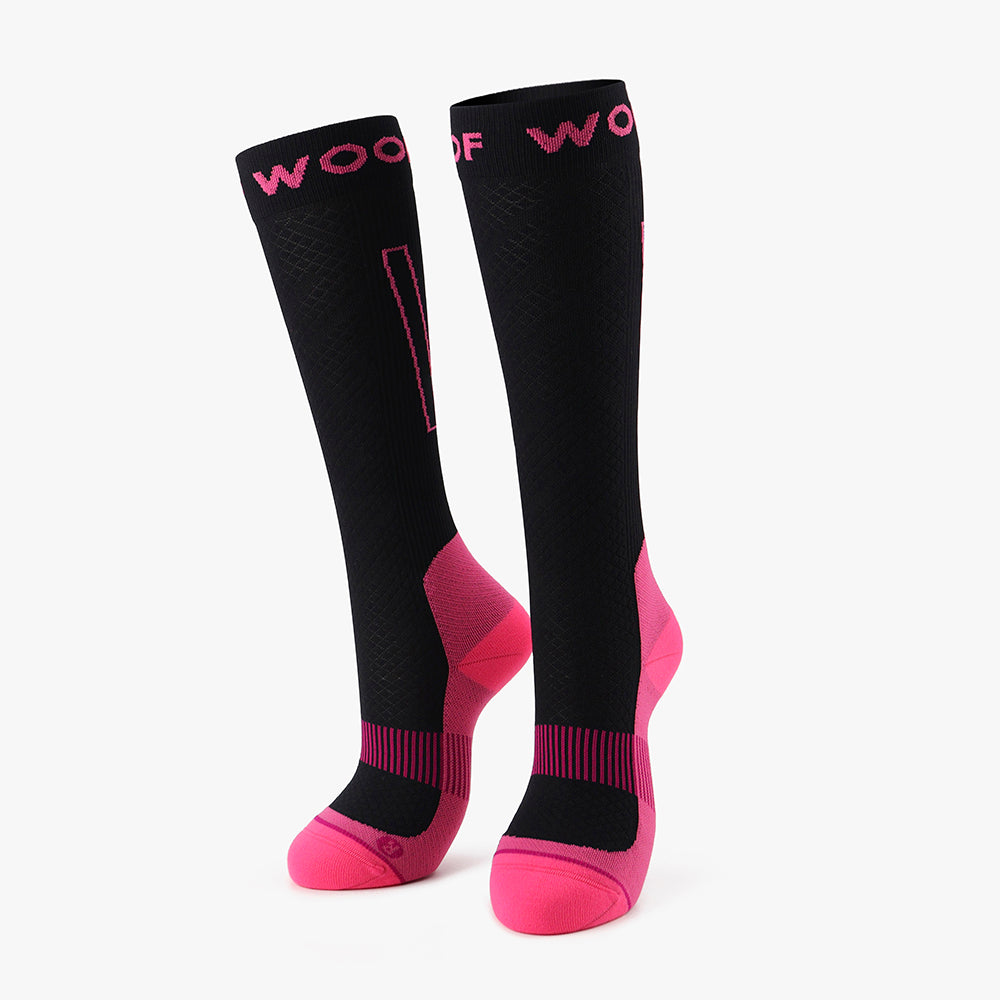 Black & Pink Performance Compression Socks 6 Pack