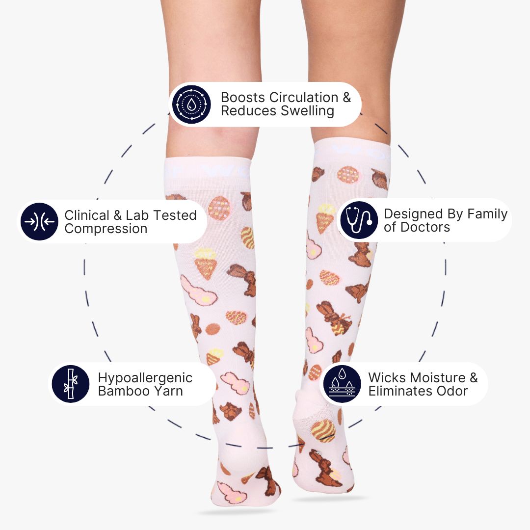 Yummy Bunnies Bamboo Compression Socks
