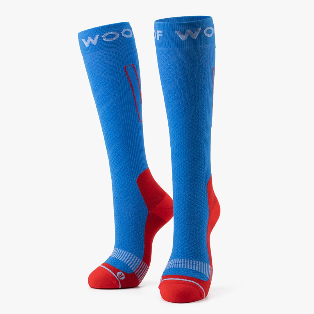 Performance Compression Socks, Blue and Red
